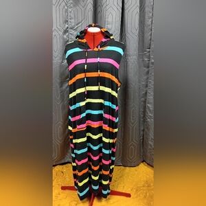 Bobbie Brooks Sleeveless Multicolor Striped Hoodie Maxi Dress 3XL